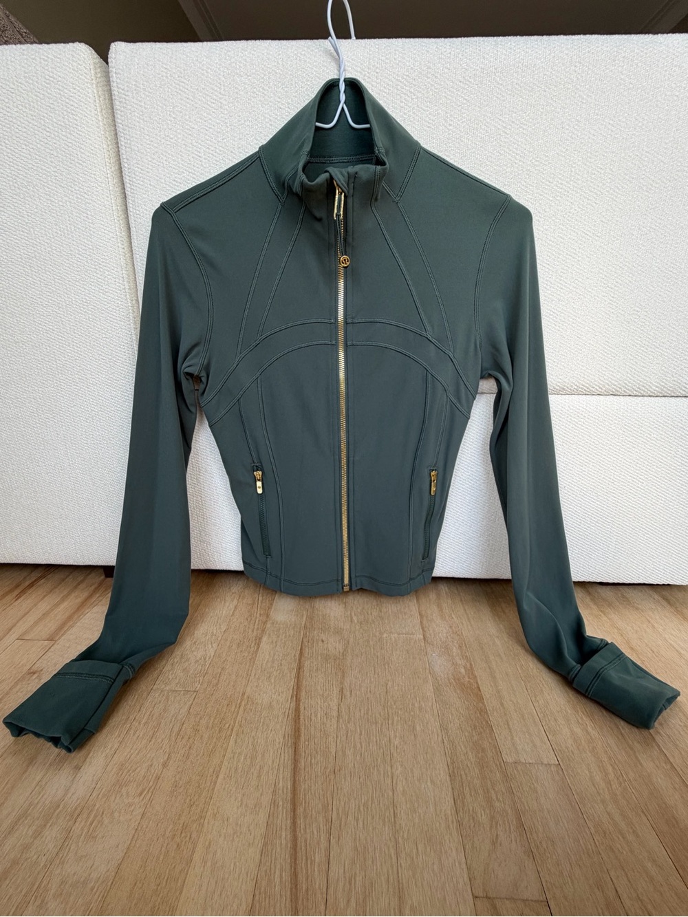 Women’s Olive Green Lulu Zip-Front Athletic Jacket